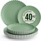40-piece scalloped paper plate set, including 20 x 8.5-inch small plates and 20 x 10.5-inch large plates. Perfect for serving 20 guests, these fancy disposable plates are ideal for parties, featuring a stylish matcha green color to complement any occ